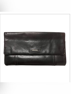 Fossil Black Leather Wallet/Clutch